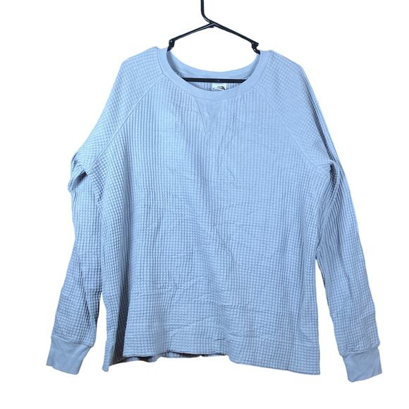 North Face Womens Sweater Gray Thermal Gorpcore Normcore 100% Cotton XL - Picture 1 of 12
